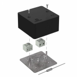 Коробка огнестойкая для кабель-канала 40-0460-FR6.0-4-П Е15-Е120 с термопредохранителем RAL9005 85х85х45 (44 шт/кор) Промрукав