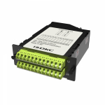 Претерминированная кассета 24ОВ 50/125 OM5, 2xMTP(12)f/12xLC Duplex (с интегрированными шторками), 1 HU