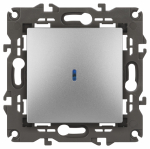 14-1102-03 Эл/ус ЭРА Выключатель с подсветкой, 10АХ-250В, IP20, Эра Elegance, алюминий