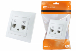 Розетка 2гн комп+ТФ RJ45+RJ11 с/у белый в сборе кат.5е Лама TDM Розетка 2гн комп+ТФ RJ45+RJ11 с/у белый в сборе кат.5е Лама TDM