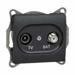 Розетка 2гн ТВ+спутник TV+SAT оконечная с/у антрацит механизм Glossa Systeme Electric (1/10) Розетка 2гн ТВ+спутник TV+SAT оконечная с/у антрацит механизм Glossa Systeme Electric (1/10)