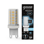 Лампа светодиод 3,5Вт G9 капсула 4100К 460Лм керамика AC185-265V Gauss Black (1/10/200)