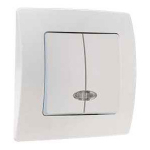 Makel Lillium N бел. выключатель  2кл с подсв.