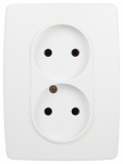 Розетка ЭРА Серия 12 12-2107-01М , 2X2P, 16А-250В, белый матовый