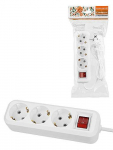 Удлинитель 3 гнезда, 10 метров, с/з, выкл., 16 А, 3500 Вт, белый, НАРОДНЫЙ Удлинитель 3 гнезда, 10 метров, с/з, выкл., 16 А, 3500 Вт, белый, НАРОДНЫЙ