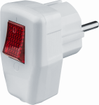 Вилка угловая с выкл с З/К белая 16А NCA-PL05-16A-ESC-WH Navigator (1/20/240)