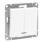 Выключатель 2кл с подсв с/у белый механизм Эпика EKF (1/10/120)