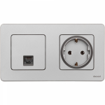 Розетка 1гн комп RJ45 с/у алюминий механизм кат.5е INSPIRIA Legrand