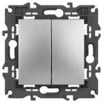 Выключатель 2кл прох с/у алюминий механизм 14-1106-03 Elegance ЭРА