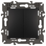 Выключатель 2кл прох с/у антрацит механизм 14-1106-05 Elegance ЭРА