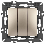 14-1107-04 Эл/ус ЭРА Выключатель тройной, 10АХ-250В, IP20, Эра Elegance, шампань