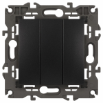 14-1107-05 Эл/ус ЭРА Выключатель тройной, 10АХ-250В, IP20, Эра Elegance, антрацит