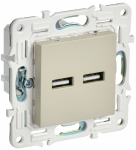 Розетка 2гн USB+USB A+A с/у крем механизм 3,1А SK-R15B SKANDY IEK (1/10/100)