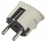 Вилка прямая с З/К белая плоская 16А V5 ЭРА (1/10/200)