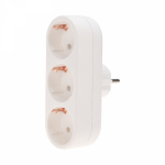 Тройник 3гн с З/К белый "линейный" 220В 16А Токер REXANT (1/1/100)