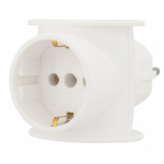 Тройник 3гн с З/К белый "евро" 220В 16А Токер REXANT (1/1/100)