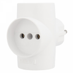 Тройник 3гн без З/К белый "евро" 220В 10А Токер REXANT (1/1/135)