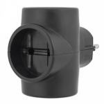 Тройник 3гн без З/К черный "евро" 220В 6/10А REXANT (1/1/120)