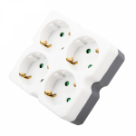 Четверник 4гн с З/К белый "квадрат" 220В 16А Токер REXANT (1/1/60)