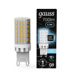 Лампа светодиод 5,5Вт G9 капсула 4100К 560Лм керамика AC185-265V Gauss Black (1/10/200)
