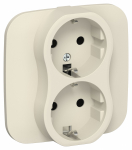 Розетка 2гн с З/К с/у сливочный в сборе быстрозажим 16А РС12-0-А-ФлСл FLITE IEK (1/60)