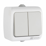 Выключатель 2кл о/у серый 10А IP54 Мурманск EKF (1/10/120)