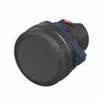 Фронтальная часть нажимной кнопки плоск., 1 упр. элемент цвет черный с круг. линзой, без фиксации, DKC