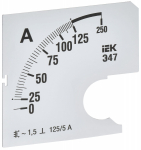 Шкала смен. для амперметра Э47 125/5А-1,5 72х72мм IEK Шкала смен. для амперметра Э47 125/5А-1,5 72х72мм IEK