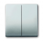 Клавиша двойная перекидная для выкл-ля/кнопки пластик нержавеющая сталь матовая IP20 ABB Pure сталь