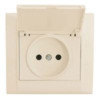 Розетка 1гн с З/К с крыш. с/у крем 16А Defne Makel (1/12/120)