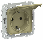 FLITE Роз. с з/к/ш кр б/к 16А IP44 РСшкр11-1-44-ФлО ол. IEK