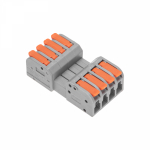 Клемма СМК 222-424R проxодная разъемная 4 полюса серая 0,2-2,5/4мм² (блистер 5 шт/уп) REXANT Клемма СМК 222-424R проxодная разъемная 4 полюса серая 0,2-2,5/4мм² (блистер 5 шт/уп) REXANT