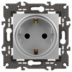 Розетка 1гн с З/К с/у алюминий механизм 16А 14-2101-03 Elegance ЭРА