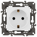 Розетка 1гн с З/К шторки с/у белый механизм 16А 14-2102-01 Elegance ЭРА (1/10)