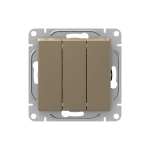 Механизм выключателя, трёхклавишный, шампань Эпика EKF Механизм выключателя, трёхклавишный, шампань Эпика EKF