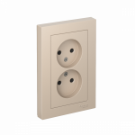 Розетка 2гн без З/К шторки с/у песочный в сборе 16А AtlasDesign Systeme Electric Розетка 2гн без З/К шторки с/у песочный в сборе 16А AtlasDesign Systeme Electric