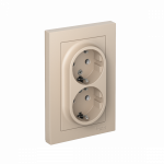 Розетка 2гн с З/К с/у песочный в сборе AtlasDesign Systeme Electric (1/10)