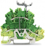 Клемма заземляющая 2уровней 69.7мм на DIN-рейку 1.5мм² ширина ячейки3.5 без торцевой изолирующей пластины Wago _