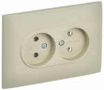 Розетка 2гн без З/К с/у крем в сборе 10А SK-R10B SKANDY IEK (1/10/100)