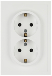 Розетка ЭРА Galaxy 15-2105-08 с заземлением двойная 2X2P+E Schuko со шторками IP20 16А-250В белый матовый Розетка ЭРА Galaxy 15-2105-08 с заземлением двойная 2X2P+E Schuko со шторками IP20 16А-250В белый матовый