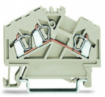 Зажим клеммный проходной 50.5мм размер ячейки 5мм на DIN-рейку 1 уровень сечение провода 2.5мм² 23А 550В термопласт Wago