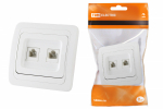Розетка 2гн комп+ТФ RJ45+RJ11 с/у белый кат.5е Валдай TDM Розетка 2гн комп+ТФ RJ45+RJ11 с/у белый кат.5е Валдай TDM