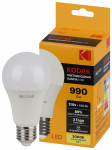 Лампа светодиод 11Вт груша A60 Е27 3000К 990Лм A60-11W-830-E27 Kodak (1/10)