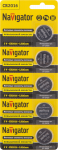 Элемент питания CR2016 литиевый NBT-CR2016-BP5  бл.5шт Navigator (5/100/2500)
