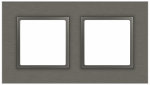 Рамка для розеток и выключателей ЭРА Elegance 14-5202-16 на 2 поста, металл, титан Рамка для розеток и выключателей ЭРА Elegance 14-5202-16 на 2 поста, металл, титан