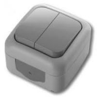 Выключатель 2кл о/у серый IP54 Palmiye Viko  (1/10)