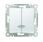 Makel Lillium бел. механизм выключателя  2кл с подсв.