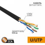 U/UTP (UTP) 4PR 24AWG САТ5e PE OUTDOOR информационный, витая пара черный (0,5мм омедненка) (305м/бухта) SOLID PROCONNECT (1/1)