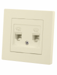 Розетка двойная телефонная RJ11 сл. кость "Сенеж" TDM Розетка двойная телефонная RJ11 сл. кость "Сенеж" TDM