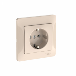 GLOSSA РОЗЕТКА с заземлением, 16А, в сборе, БЕЖЕВЫЙ